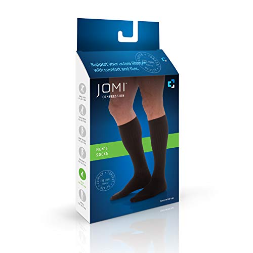 Jomi Compression Men Collection, 15-20Mmhg Compression Socks Microfiber 102 (Large, Black) #TOP4