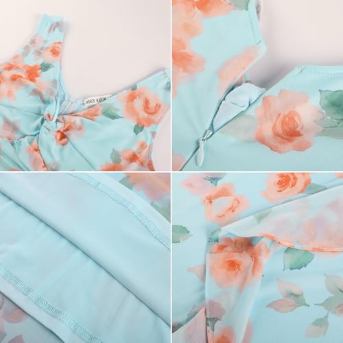 Image of GRACE KARIN Women's Summer Sleeveless Floral Maxi Dress V Neck Formal Wedding Guest Dress A Line Beach Vacation Clothes