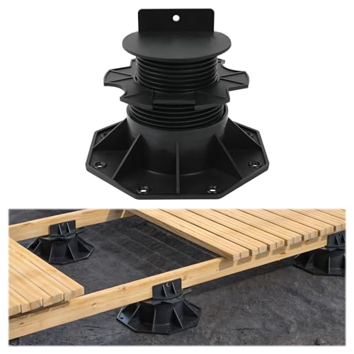 Muzata 10Pack Raising from 2.4 to 5.5 Adjustable Deck Support Pedestal Paver Flooring Joist Unilateral Keel Deck Support Base M065
