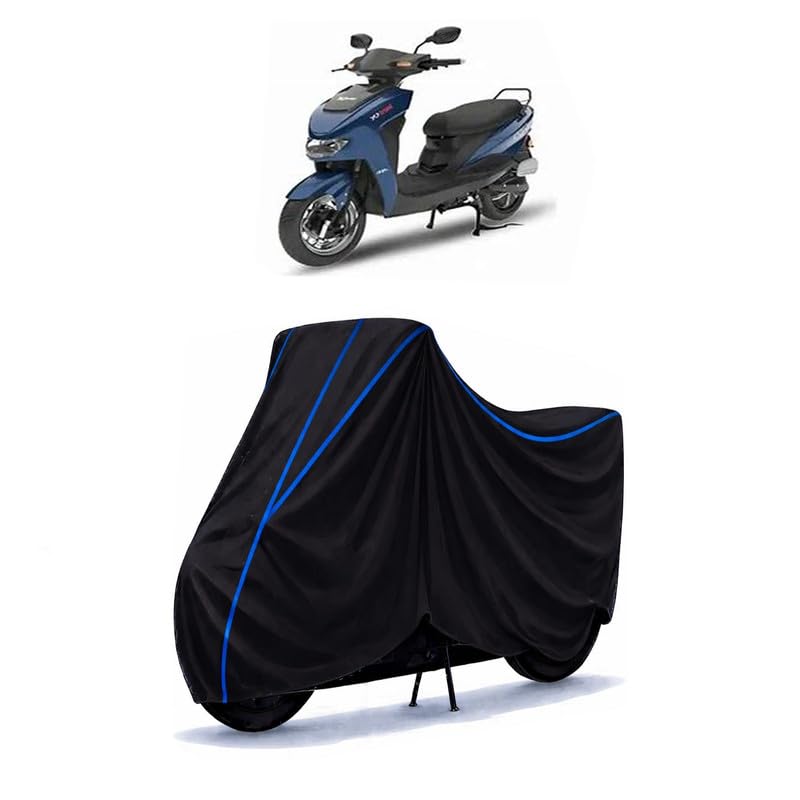 Image of Scooty Cover Water Resistant for Yo Trust Drift HX | Universal Scooter & Bike Cover | Heavy Duty UV Dust, Rain & Scratch Protection | Elastic Fit All Weather Indoor Outdoor | Black with Blue Piping