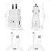 Adaptive Fast Charger Kit Compatible with Galaxy S7 Edge / S6 / Note5 / Note 4/ S3，Fast Charging ChiChiFit Quick Charger(Wall Charger + Car Charger + 2 x Micro USB Cable)-White
