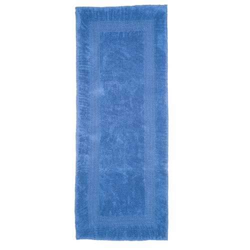 Tapis de bain absorbant grand modèle contre sol froid bleu