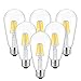 Antique LED Bulbs, 8W ST64 Dimmable Vintage Edison LED Bulbs, 80W Incandescent Equivalent, Squirrel Cage Filament with 360° Beam Angle, Soft Warm White 2700K, 680 Lumens, E26 Clear Glass, Pack of 6