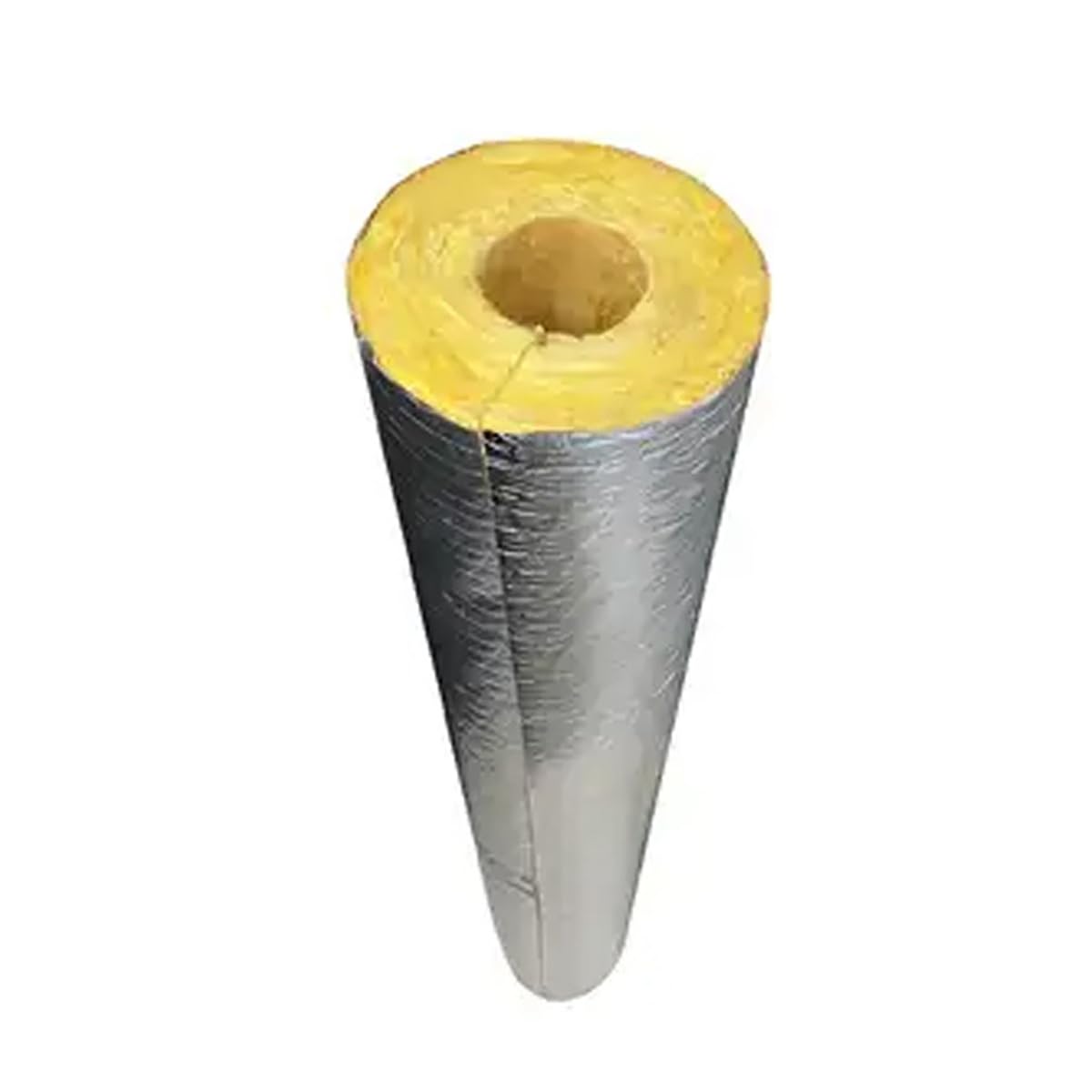 Aislamiento de tubería de lana de roca de alto rendimiento con lámina de aluminio, autoadhesivo, 39.3 pulgadas de longitud, ideal para diámetro interior de 1-1/4 pulgadas x T 1.97 pulgadas, protección