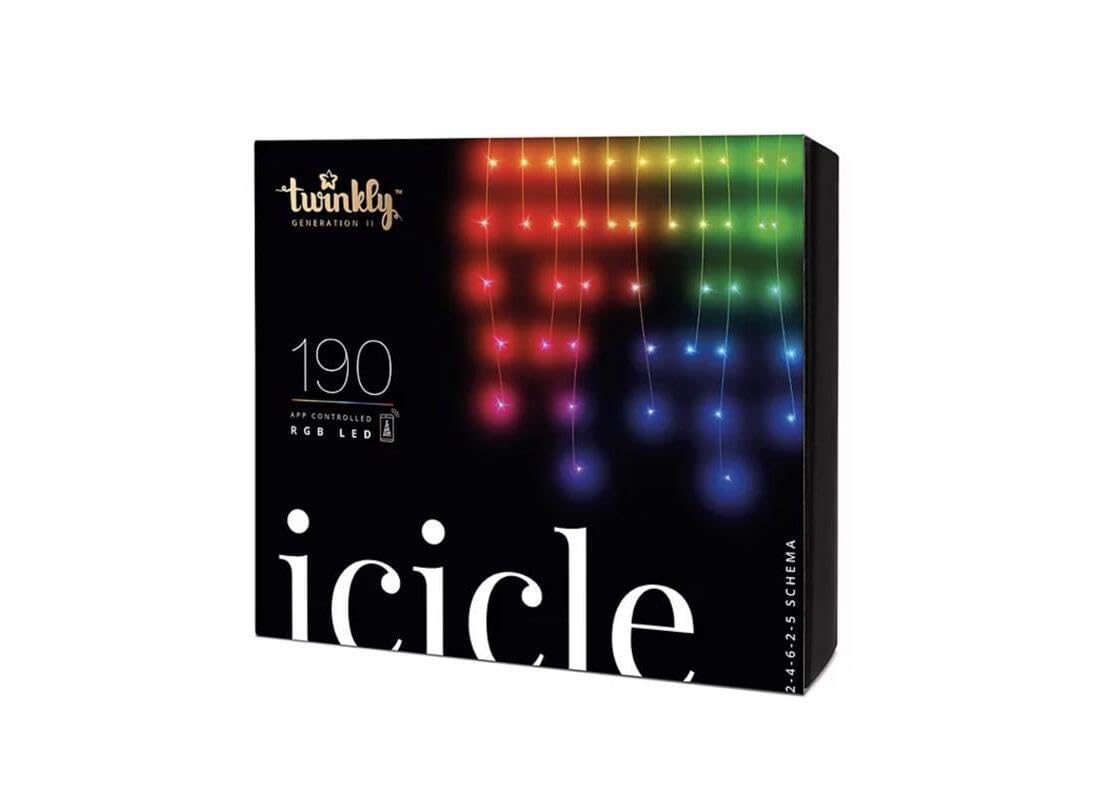 Holiday Bright Lights Twinkling 190L Transparent Icicle