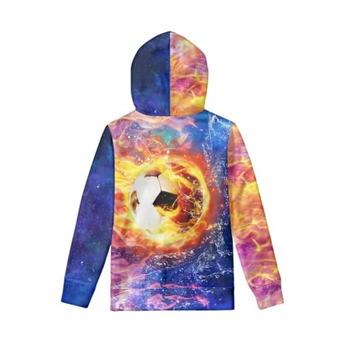 Image of WELLFLYHOM Boys Hooded Sweatshirts Hoodie Pullover Cool Graphic Crewneck Blouses Size 6-16