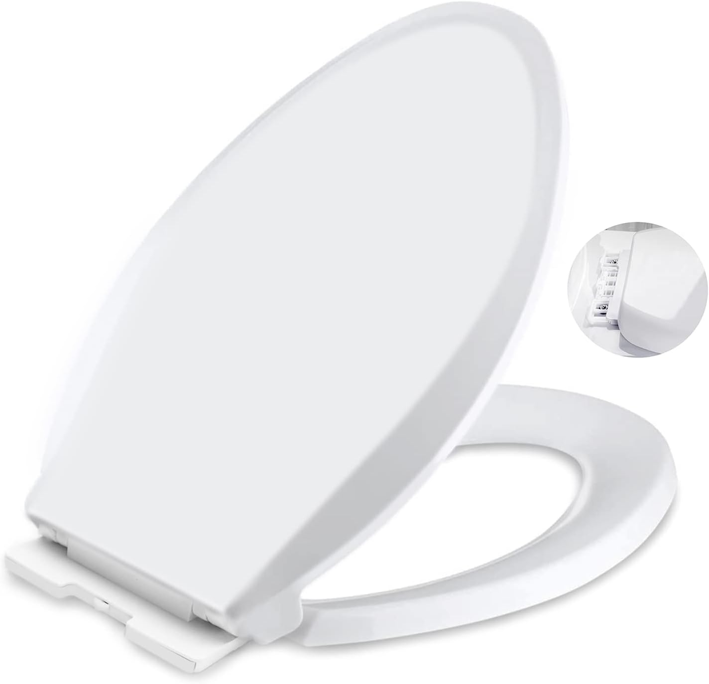 Toilet Seat Elongated, Toilet Cover, Quiet and Soft Close, Easy to
