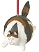 Calico Fat Cat Christmas Tree Ornament Hanging From His Back By Midwest 4.75 inch Made of Polyresin