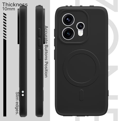 Image of Pikkme Back Cover for Oppo Reno 15 5G Soft Matte Silicone Mag-Safe Design (Mag-Safe Not Support) Camera Protection | Slim Fit Bumper Cover (Black)