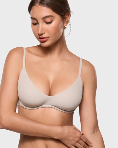 Image of INLYRIC Women's Inbarely Plus Plunge Bra - Unlined Underwire Sexy Demi Balconette Bras
