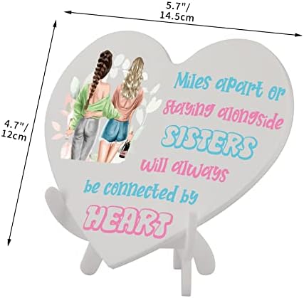 Blumuze Sister Gifts, Engraved Heart Shaped Acrylic Ornament Gifts for Sister from Sister, Sister Birthday Gifts,Anniversary Wedding for Sister Presents for Sister
