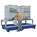 Denios K17-8015 2 IBC Painted Steel Dispensing Sump Platform with 2 Stands, 10000 lbs Load Capacity, 120" Length x 36" Height x 73" Depth