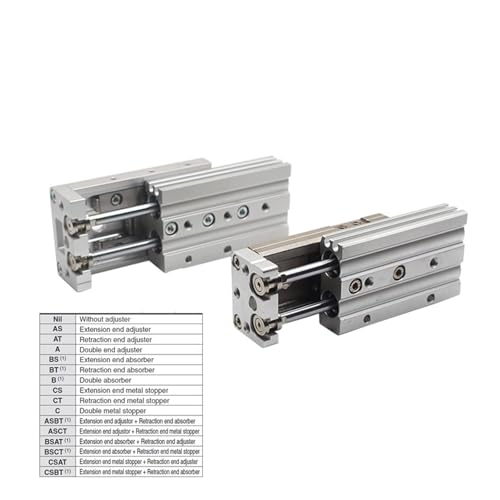 Cylindre pneumatique de précision MXQ8 double tige 50mm pour alignement industriel rigoureux - 3