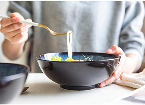 7.6 Inch Retro Porcelain Bowl Japanese Kiln Glazed Ceramic for Rice, Noodles, Cereal, Salad,Soup and Desserts