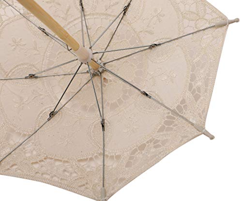 He Andi Girl Retro Style Lace Umbrella, Children's Photography Photo Props Lace Cloth Umbrella. (Ivory, 11Inch) #TOP2