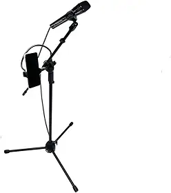 Pedestal/suporte/Tripé Universal para Microfone com Suporte para Celular