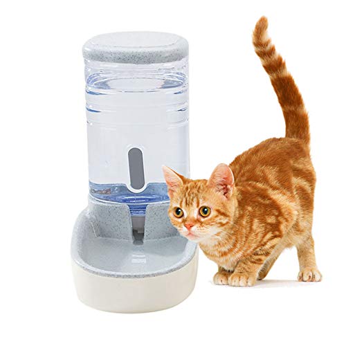 kathson Automatic Cats Water Dispenser 1 Gallon Gravity Dogs Water Station Feeder Large Capacity Pet Drinking Bowls for Kitten Puppy