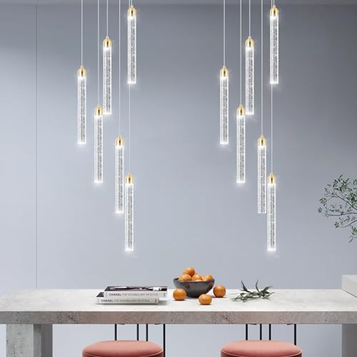 Image of Modern Crystal Pendant Lights for Kitchen Island Mini Chandelier LED Dimmable Ceiling Handing Lighting for Dining Room Corridor 2700K 6000K
