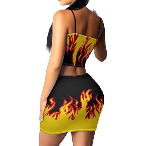 Women's Ruched Cami Crop Top Bodycon Skirt 2 Piece Outfits Dress Sexy Mini Club Dress Slim Fit2