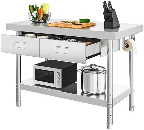 YITAHOME 48" × 24" Stainless Steel Table ...