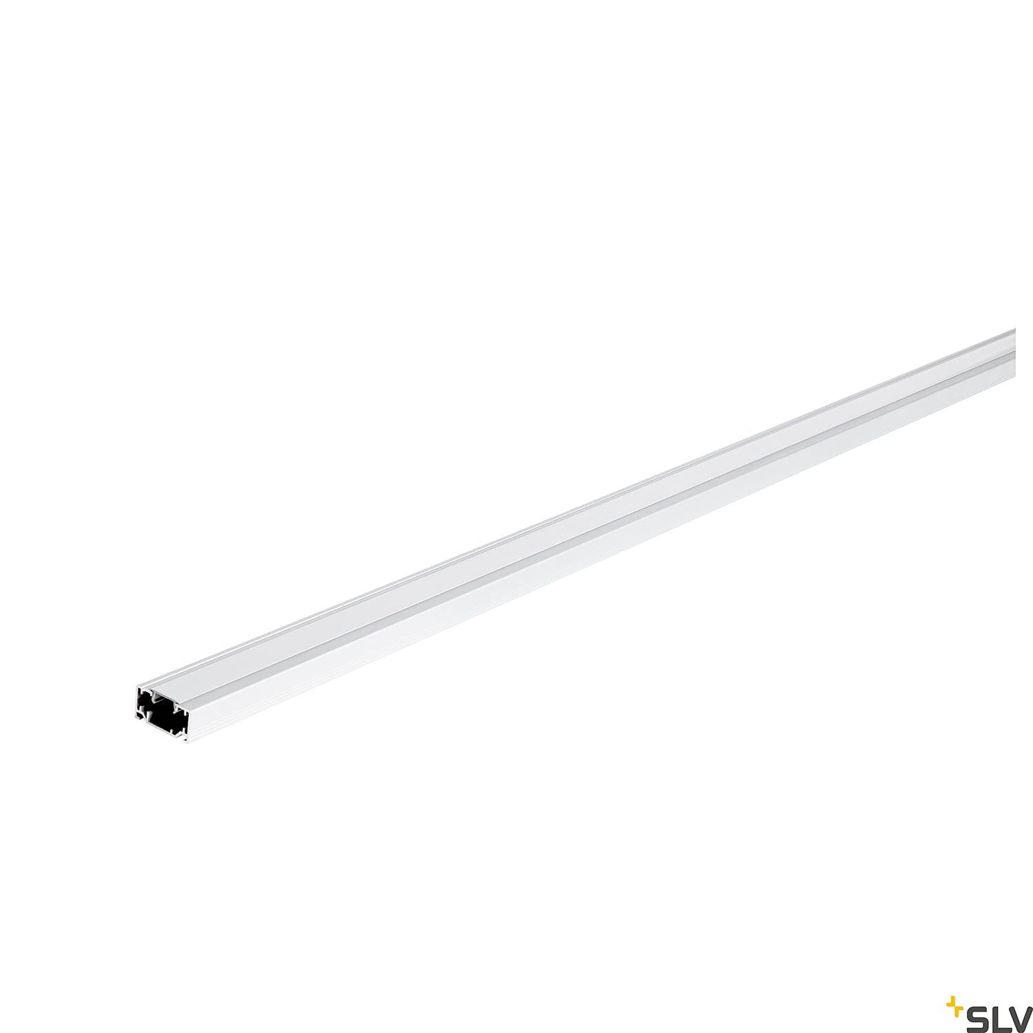 SLV 1Phasen Aufbauschiene | Hochvolt-Stromschiene, Aufbau-Schiene, Schiene zur Montage an Wand oder Decke, Stromschienen-System, Anschluss für 1P Schienen-Strahler | 2m, weiß