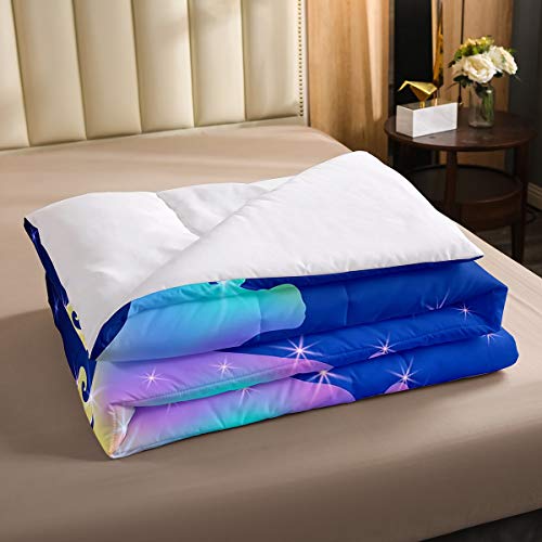 Conjunto de roupa de cama de unicórnio para meninas, estampa de cavalo sonhador, edredom para crianç