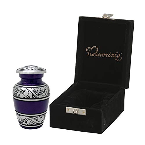 MEMORIALS 4U Mulberry with Silver Band Cremation Urn for Human Ashes - Handcrafted Urn - Affordable Urn for Ashes (Keepsake)