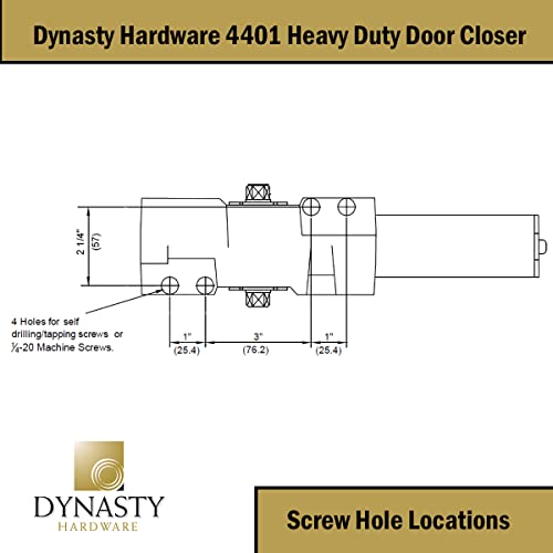 Dynasty Hardware DYN-4401-ALUM Door Closer Heavy Duty Commercial Grade Hydraulic Adjustable Spring Door Closer Series 4401 Meets Ada Sprayed Aluminum Finish thumb #4