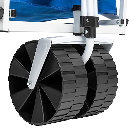 MACSPORTS Carroça de praia leve dobrável dobrável para todos os terrenos - azul