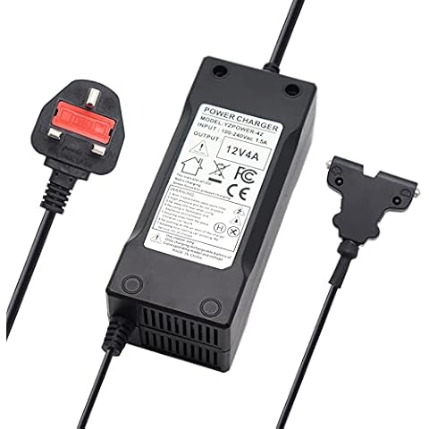 xiixtoo 12v 4 Amp Battery Charger -T-BarConnector - Suitable for PowaKaddy Hillbilly Golf Trolleys Using A 12v Lead-Acid SLA GEL AGM Battery Cover