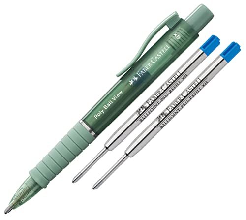 Faber-Castell Stylo à bille Poly Ball View vert lily mine XB ergonomique
