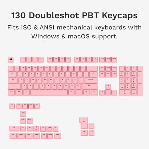Image of GLORIOUS Gaming - GPBT Basics (PBT Keycaps), Potion Pink, No Fade Dye-Sublimated, for Custom Mechanical Keyboards, Fits 100%, 75% 65% 60%, Fits ANSI & ISO, Supports Windows & macOS - English (US)