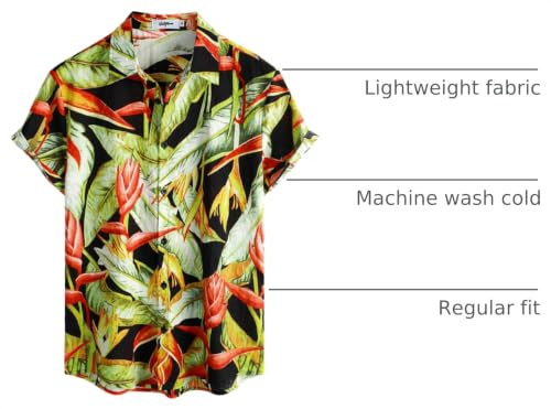 Image of VATPAVE Mens Casual Hawaiian Floral Shirts Short Sleeve Button Down Tropical Shirts Beach Summer Shirts