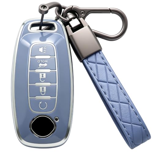 Funda para llavero Nissan con protección completa de TPU suave azul