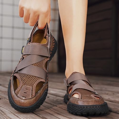Men's Mesh Fisherman Sandals - Adjustable Strap Closed-Toe Design Summer Breathable Walking Shoes3