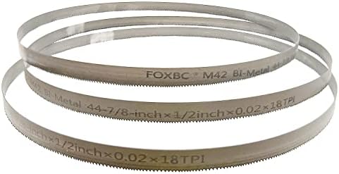 FOXBC 44-7/8-inch Bandsaw Blades 18 TPI, 44-7/8" x 1/2" x .020" 18 TPI, Replacement for DeWalt DW3983 DCS374B, Milwaukee 48-39-0521 Portable Band Saw Blades, 3-Pack