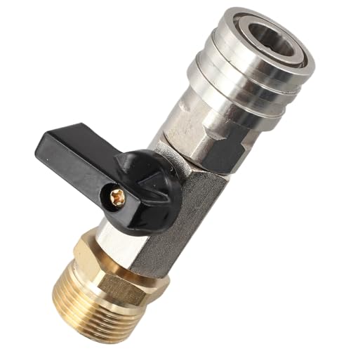 Tidevib Interruptor de manguera de válvula de bola de presión para lavadora, conector rápido de 1/4 pulgadas, M22-14, 4500 PSI, control de flujo de encendido/apagado, limpieza de entradas de vehículos