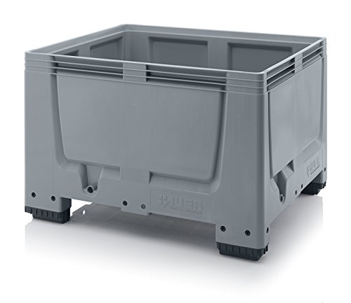 Auer BigBox Fermé 120x100x79 Caisse-Palette Grande Caisse Conteneur à Palettes 670L Polyéthylène Haute Densité