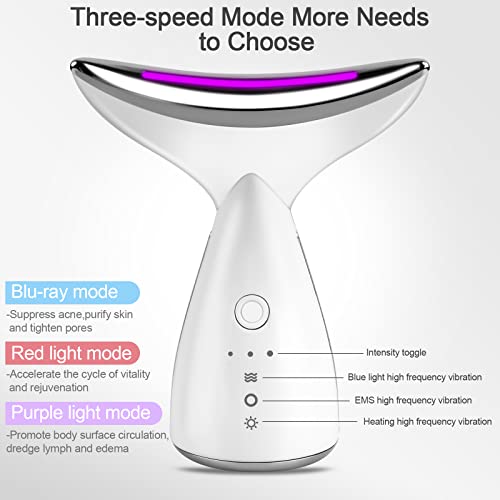 Commodery Microglow Handset, Red Light Therapy For Face, Face Lift Device, Skin Beauty Device For Face And Neck, 3 In 1 Portable Electric Face Massager(White) Aidmtong #TOP2