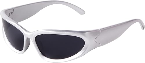 VIA LEECA Gafas de sol de moda envolventes para mujeres y hombres, gafas de sol deportivas de moda futuristas