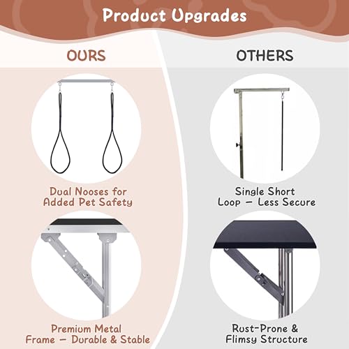 Yaheetech 91cm Pet Dog Grooming Table Height Adjustable Dog Beauty Table for Large Small Dogs w/Storage Basket/Noose Tools 164cm High Black - Image 5