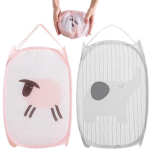 2 Pezzi Cesto portabiancheria in rete, Porta