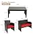 FDW Outdoor Furniture 4 Pieces Patio Furniture Set Wicker Conversation Set Rattan Chair Patio Set for Poolside Lawn Porch Balcony Garden (Brown and Red)