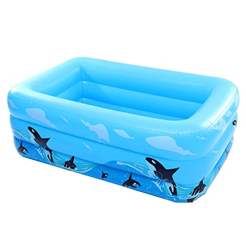 CVUTOVO Piscina Hinchable Infantil Cuadrada Triple Bañera Portátil para Educativo para Interiores y Exteriores Piscina de Agua para Verano