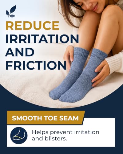 Image of Pembrook Bamboo Viscose Diabetic Socks for Women & Men - 6 Pairs Ankle Socks for Swollen Feet | Neuropathy Socks
