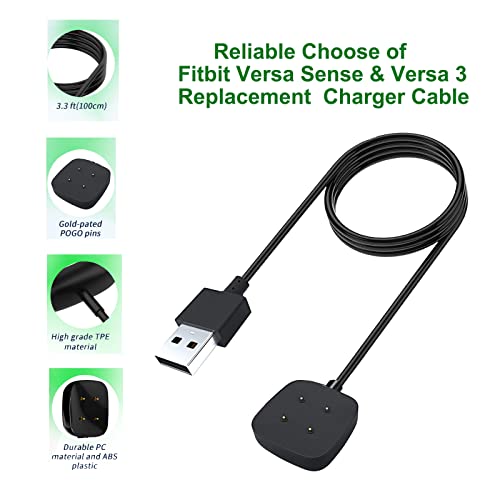 Honecumi VERSA 3 CABLE-2 PCS 2-Pack Versa 3 / Sense Smart Watch Charger Cable Compatible thumb #2