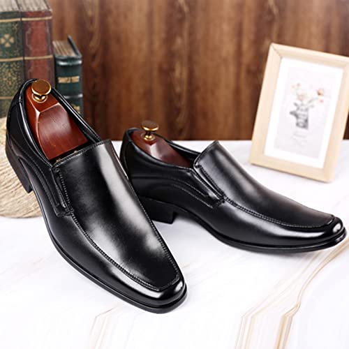 Hbeylia Men's Waterproof Plain Toe Oxford Dress Shoes Classic Fashion Formal Pu Leather Pointed Toe Tuxedo Wingtip Slip On Loafers For Men Business Office Work Wedding Party3