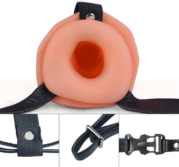 Generic Honeypleasures Hollow Male 7"" Strap On Dildo Bigger Penis Bondage BDSM G-Spot for Small Penis Men or ED Problems Fits up 40"" Waist, Flesh