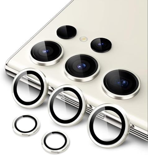 Image of Skinomi Camera Lens Protector Compatible with Samsung Galaxy S23 ultra 5G [Anti-Scratch] Premium Tempered Glass Film Aluminum Alloy Lens Ring Cover, Gold Titanium