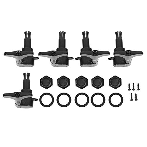 Bass Tuners Set String Knob 5?String Alloy Enclosed Winding Musical Instrument Accessories (Black)